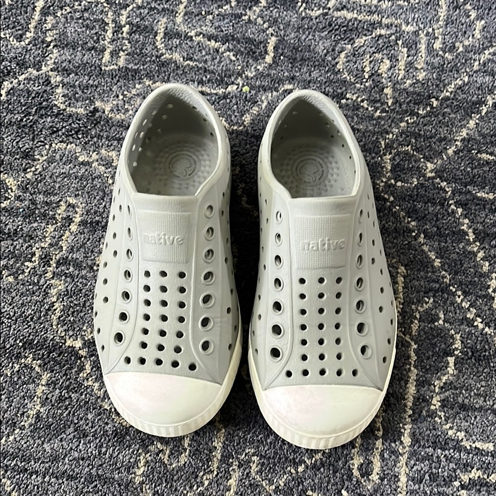 Native Gray Water Shoes Slip-On Perforated Design